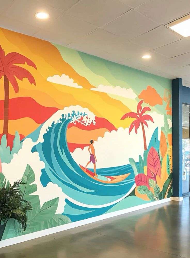 mordern interior wall murals