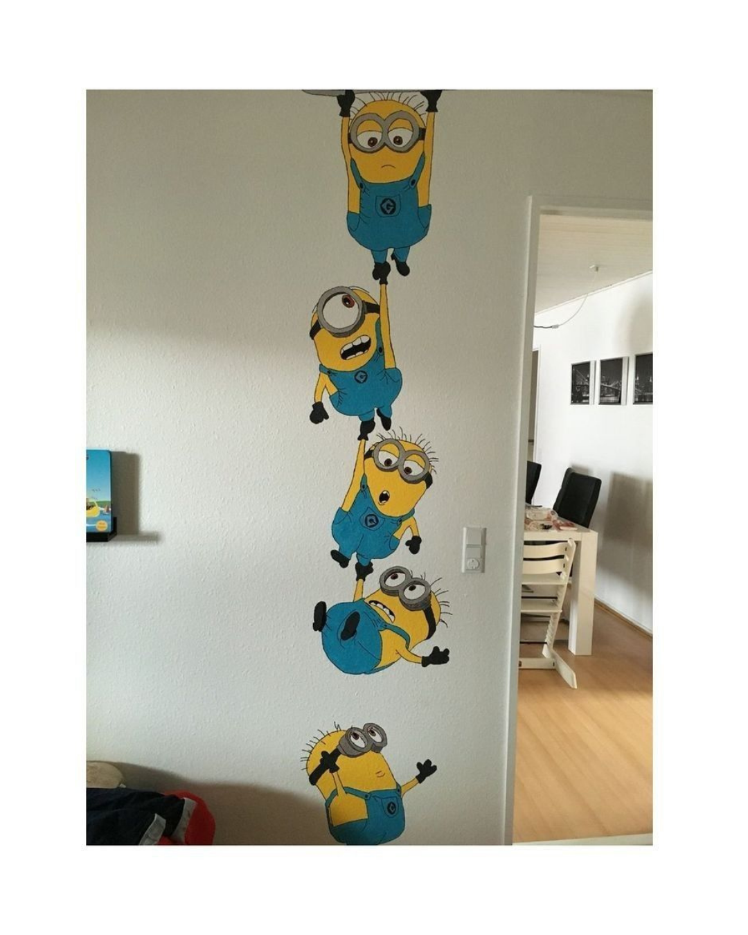minions wall art designs for kids room, school wall, pre school design ideaby oikar studio