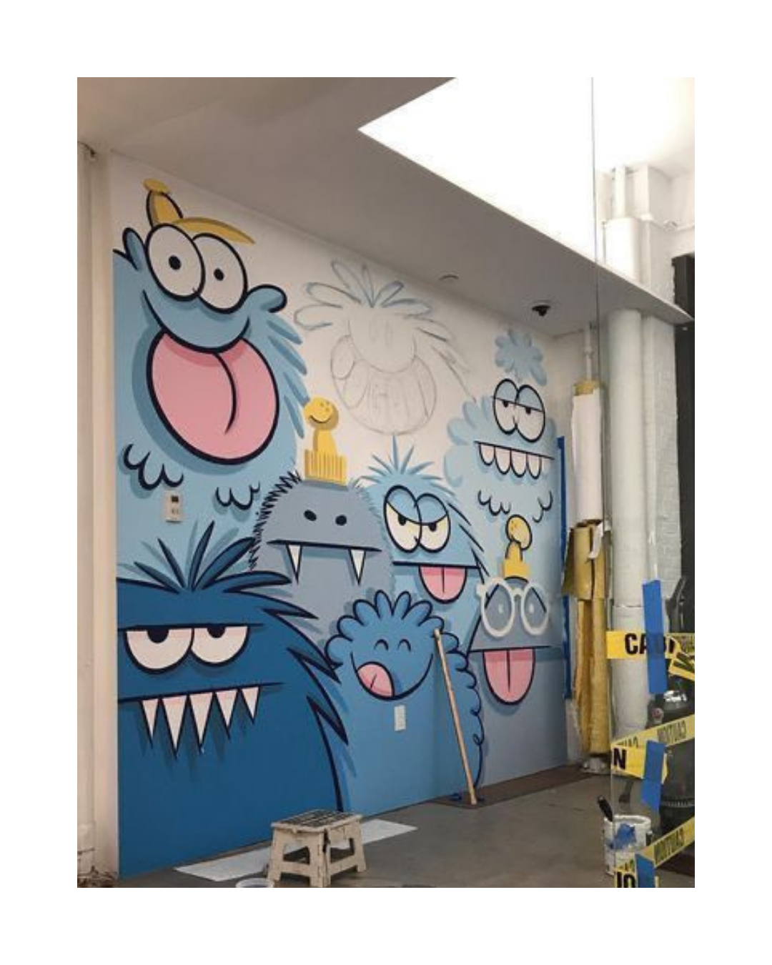 carton wall doodle idea, wall art , wall graffiti,  wall painting  by oikar studio