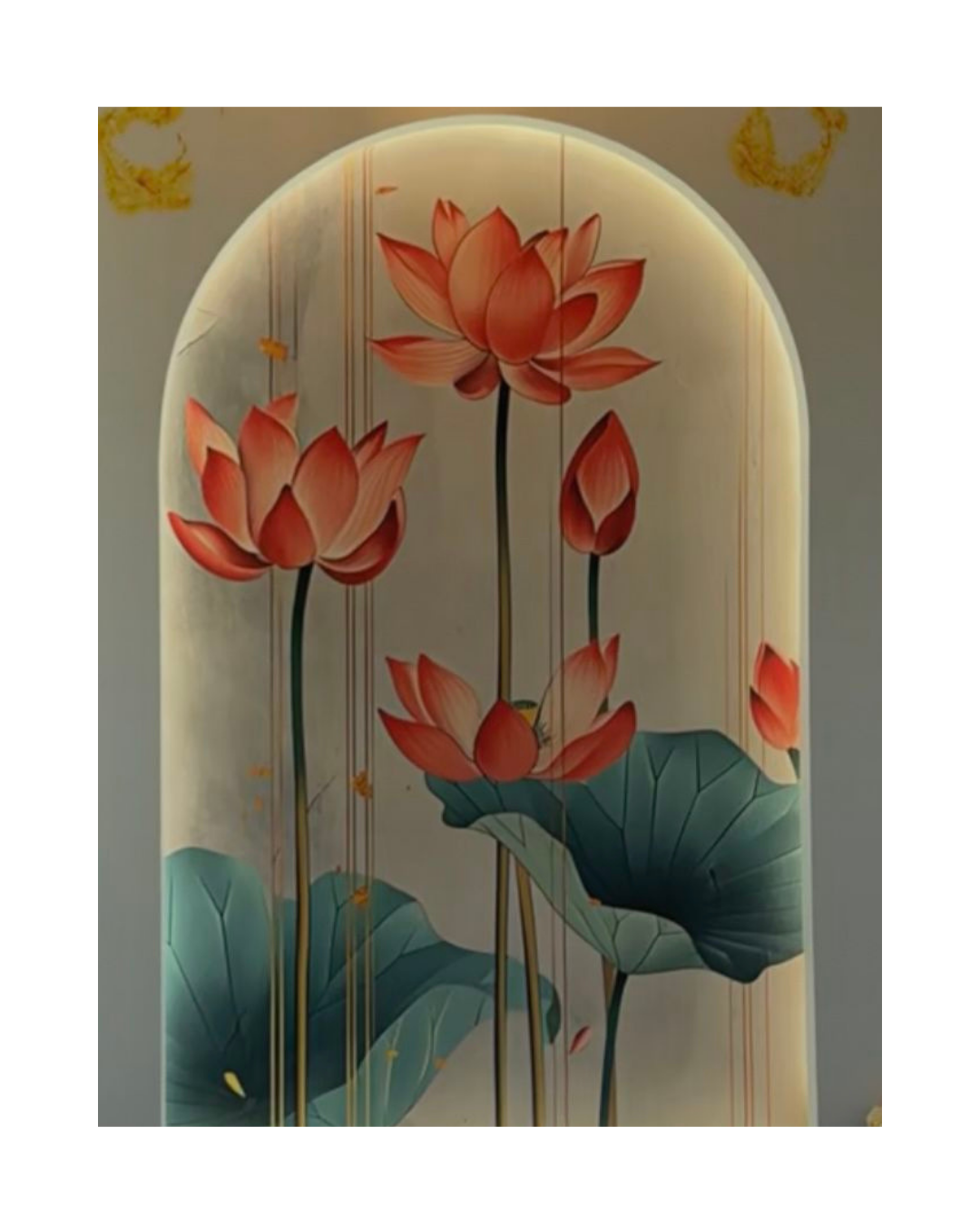 lotus simple elegant wall art design by oikar studio