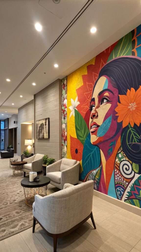 Home wall mural idea