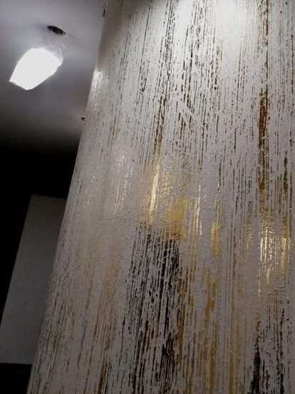 3D Golden Concrete Drip wall painting texure design