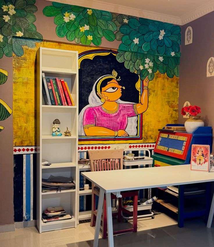 Phad Folk Art on wall by oikar studio