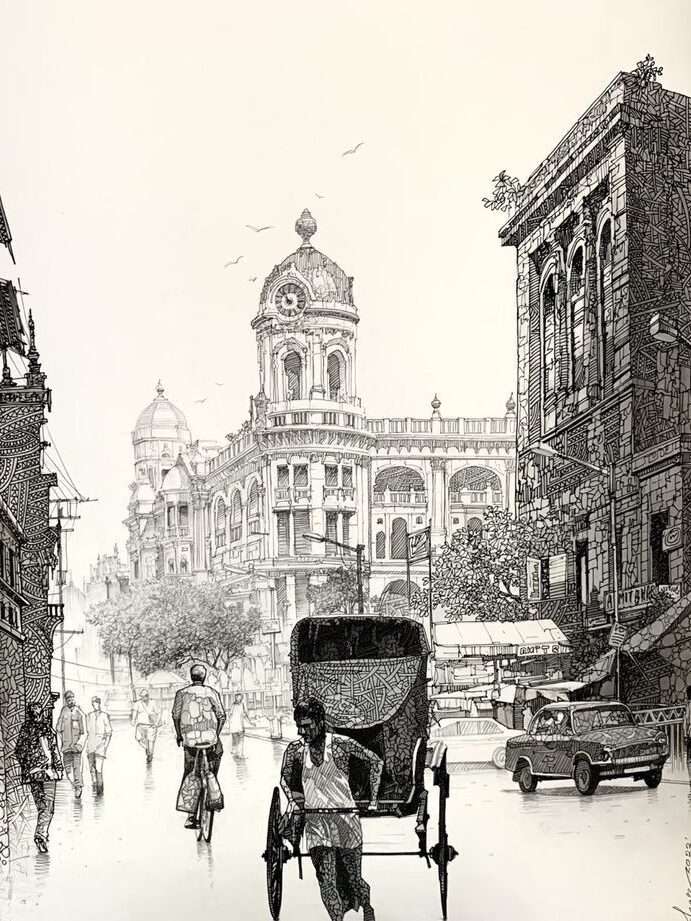 the iconic kolkata riskshaw wall painting idea