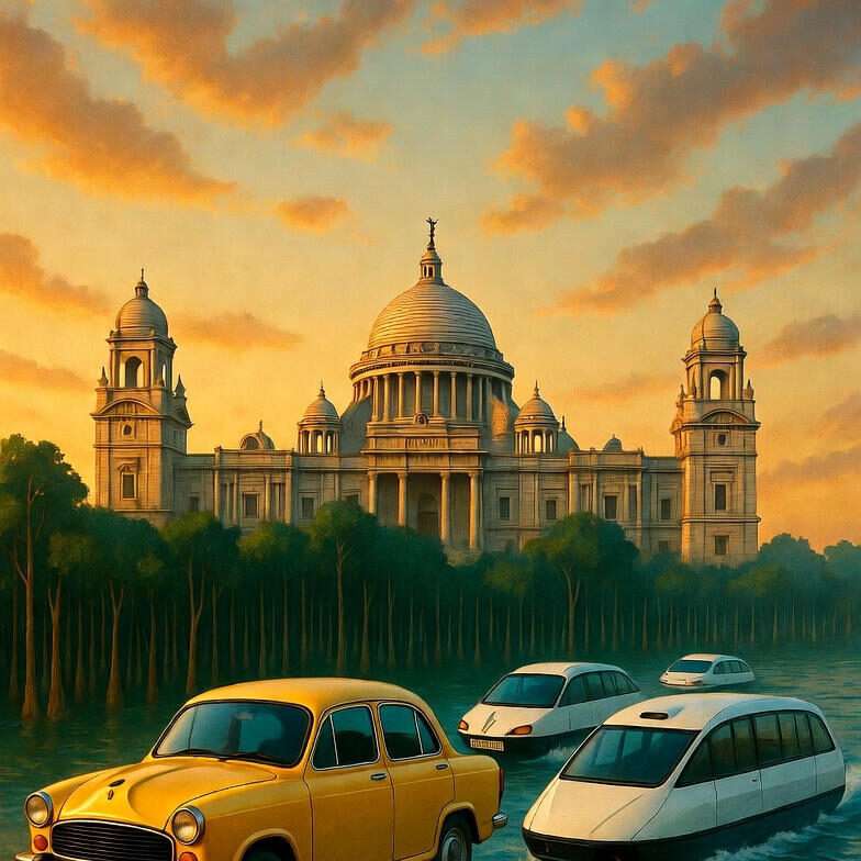 Bhorer Alo Mural at Park Circus 2025