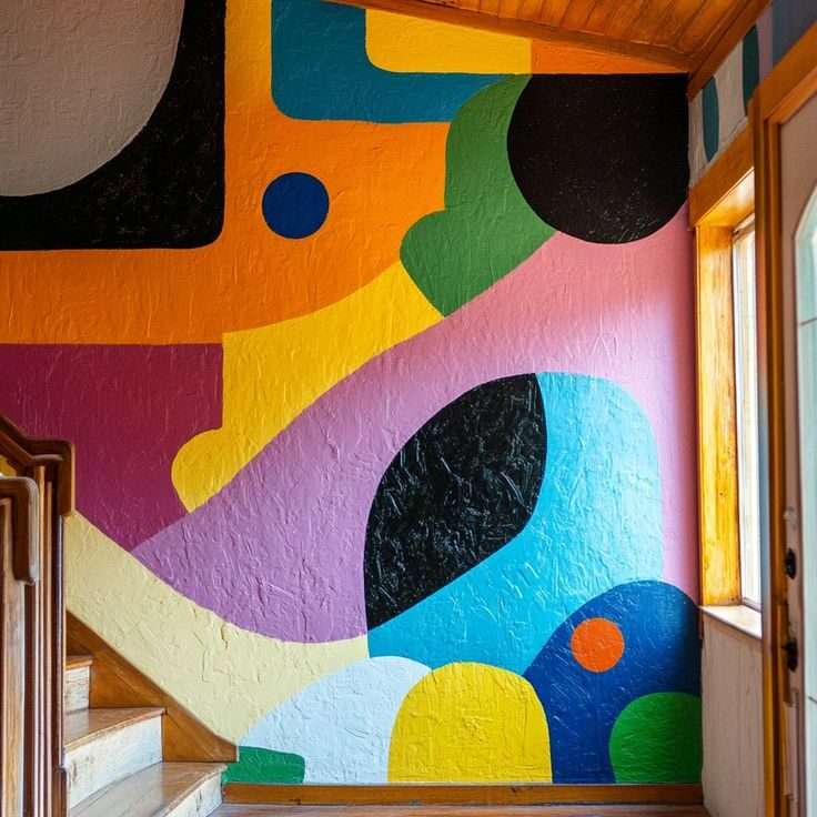 abstract mural  wall idea by oikar Studio