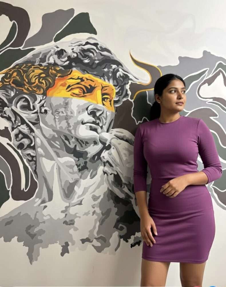 beautiful cafe by murals