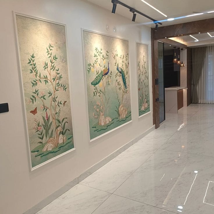 Best painter in Kolkata creating hand painted wall art for luxury interiors