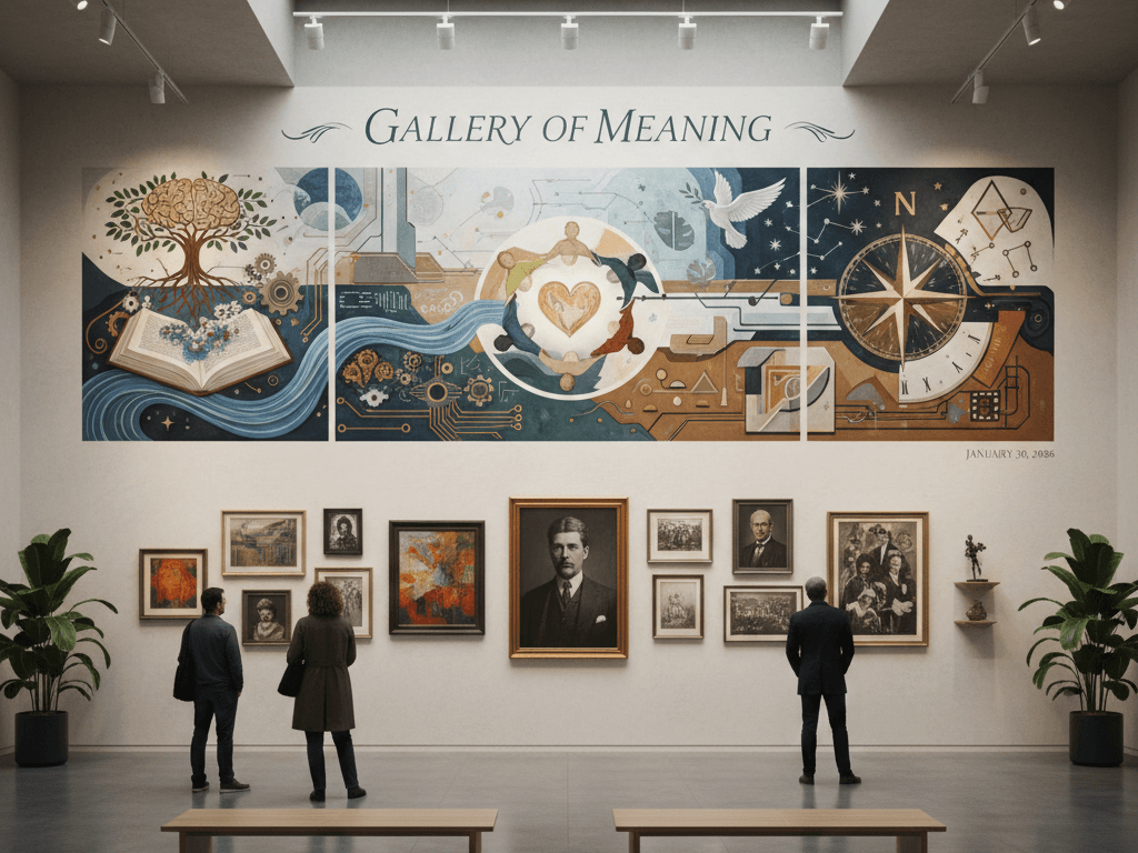 Gallery-style living room wall design with balanced frame composition