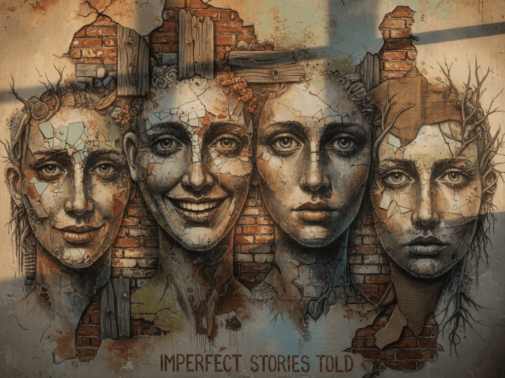 Textured brick living room wall design with artistic personality