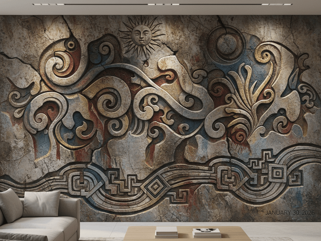 Natural stone living room wall design adding richness and character