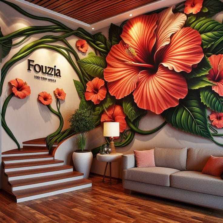 Artistic Wall Branding for Boutique Offices