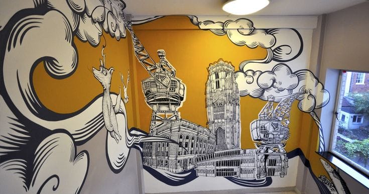 Modern Office Mural Branding India