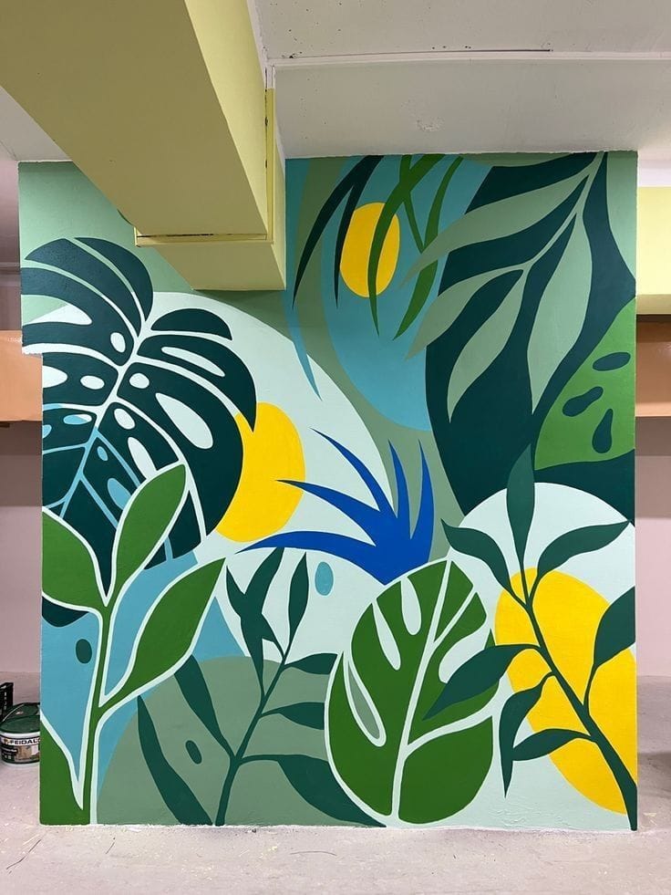 Modern Tropical Wall Painting Design for Interior Spaces