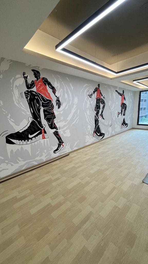 gym wall mural ideas