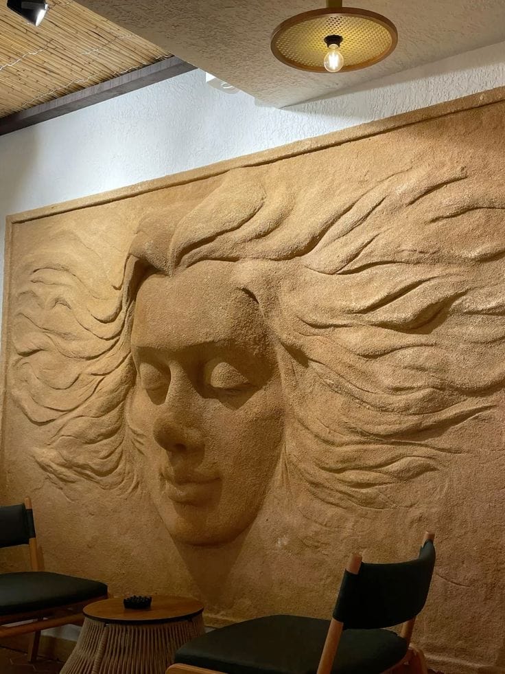 bas-relief and high-relief wall art.
