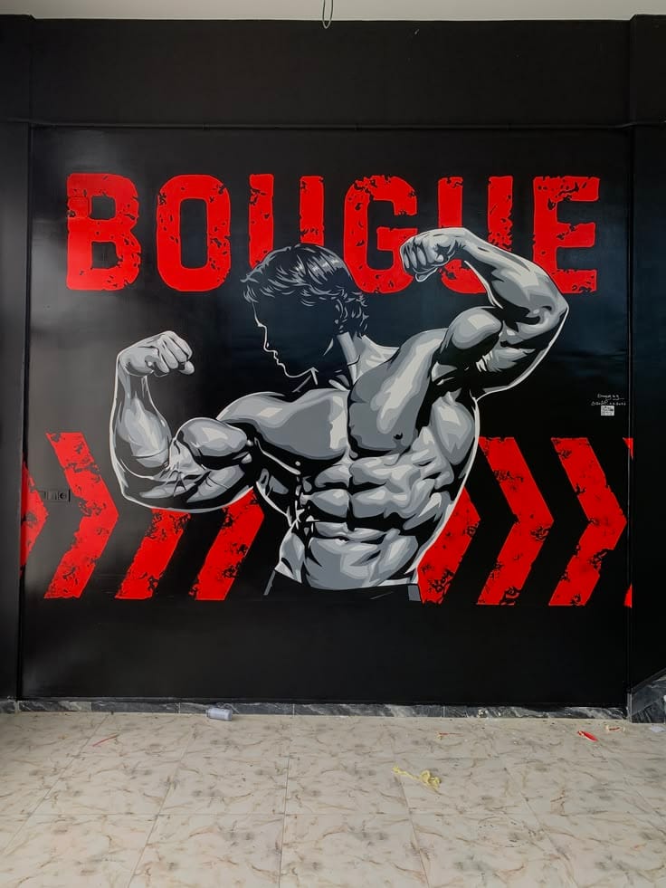 gym wall mural ideas