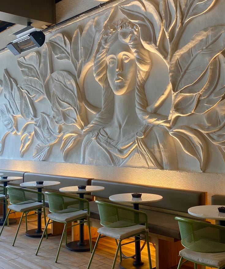 bas-relief and high-relief wall art.